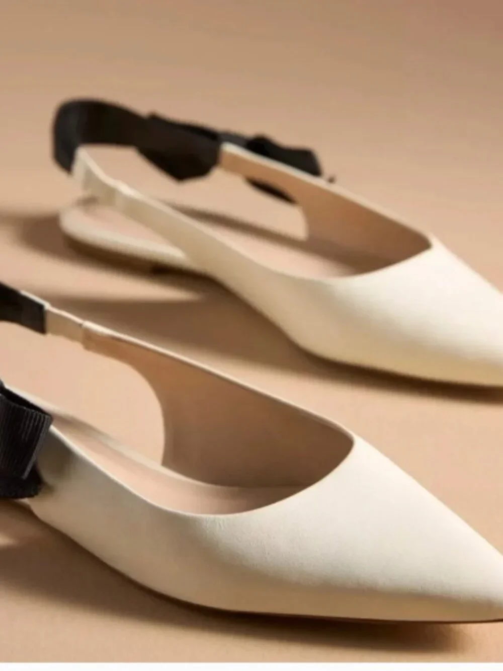NWT Anthropologie Maeve leather Side Bow Slingback Flats